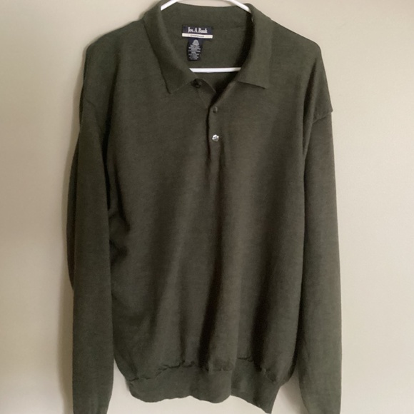 Jos.A.Bank MENS 100% Merino Wool Sweater, XXL, From Italy, Hunter Green, - Picture 2 of 7